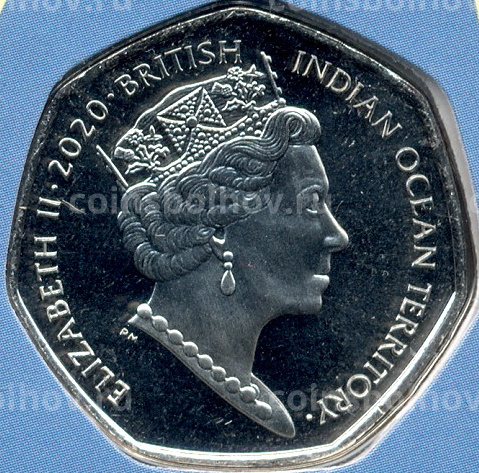 Монета 50 центов 2020 года  Британские территории в индийском океане —  200 лет со дня рождения Флоренс Найтингейл (в подарочном блистере) (вид 4)