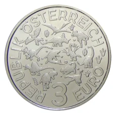 Монета 3 евро 2021 года Австрия —  Супер динозавры — Аргентинозавр (реверс)