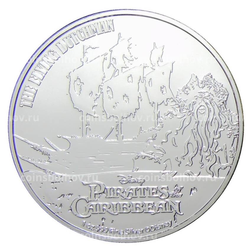 Монета 2 доллара 2021 года Ниуэ —  Пираты Карибского моря.- Летучий голландец