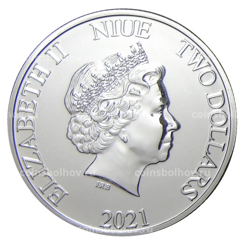 Монета 2 доллара 2021 года Ниуэ —  Пираты Карибского моря.- Летучий голландец (вид 2)