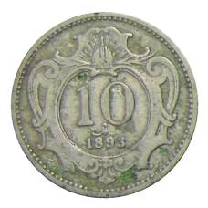 Монета 10 геллеров 1893 года Австрия (аверс)