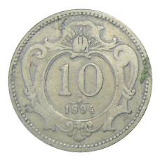 Монета 10 геллеров 1894 года Австрия (аверс)