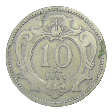 Монета 10 геллеров 1894 года Австрия (аверс)