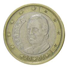 Монета 1 евро 2001 года Испания (аверс)