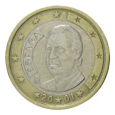 Монета 1 евро 2001 года Испания (аверс)