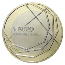 Монета 3 евро 2021 года Словения —  300 лет представлению Страстей Христовы в городе Шкофья-Лока (реверс)