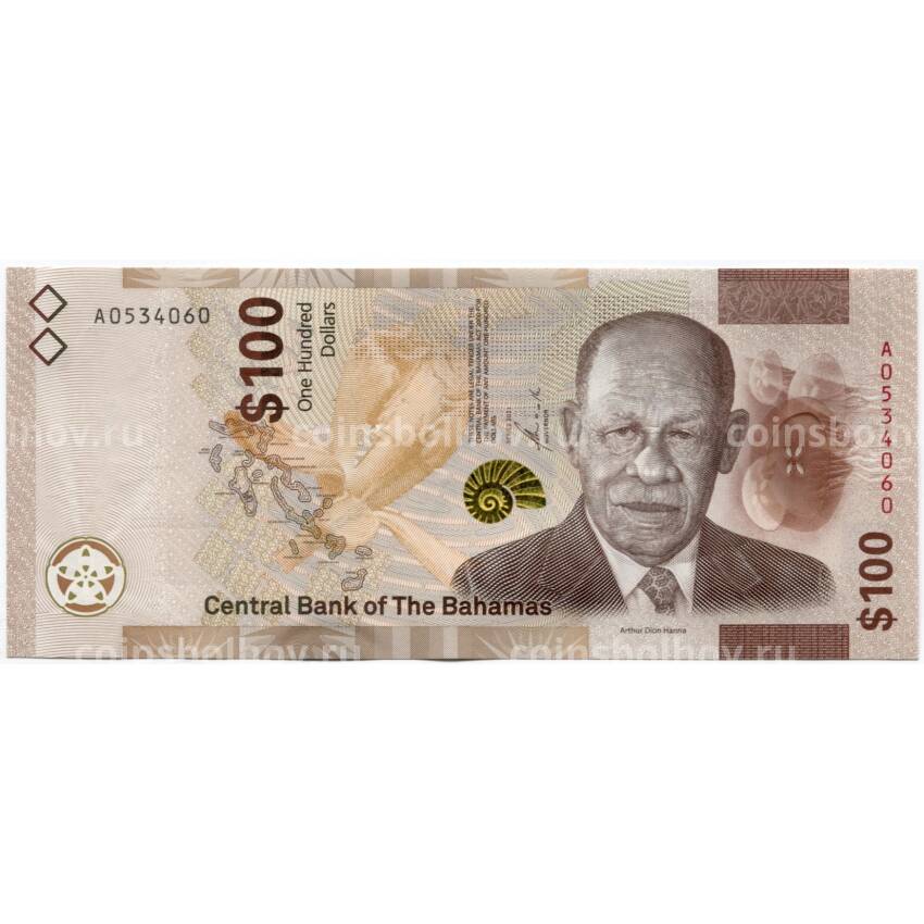 Банкнота 100 долларов 2021 года Багамские Острова