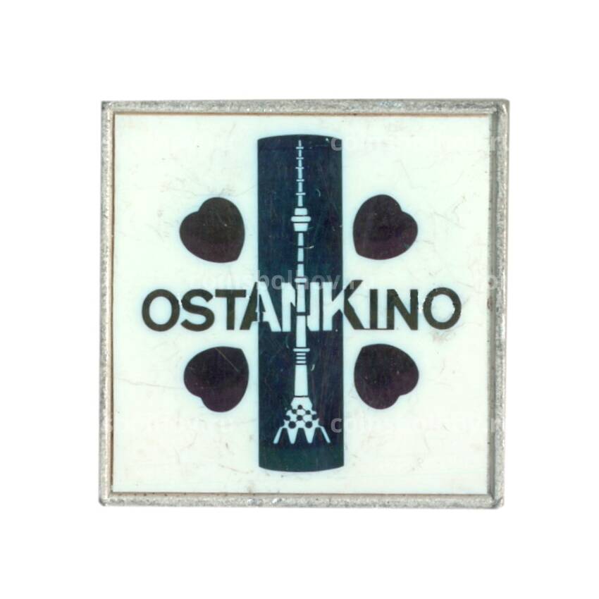 Значок Останкино (темно-зеленый фон)