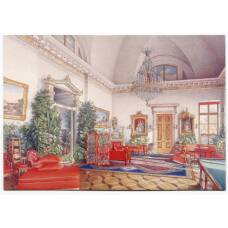 Открытка живопись Л.О. Примацци «Бильярдная в Александровском дворце»