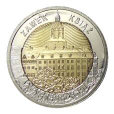 Монета 5 злотых 2021 года Польша —  Замок Ксёнз в Валбжихе (аверс)