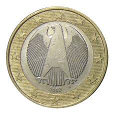 Монета 1 евро 2002 года F Германия (аверс)