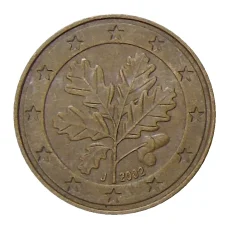 Монета 5 евроцентов 2002 года J Германия (аверс)
