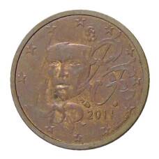 Монета 2 евроцента 2011 года Франция (аверс)