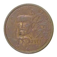 Монета 2 евроцента 2011 года Франция (аверс)