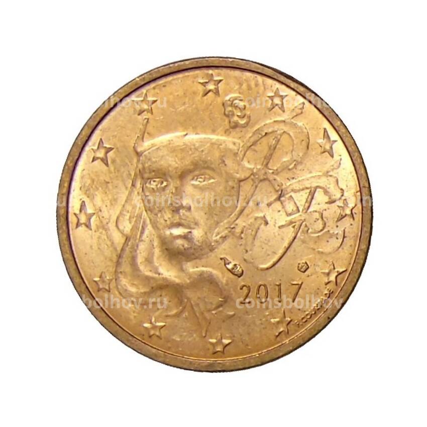 Монета 2 евроцента 2017 года Франция