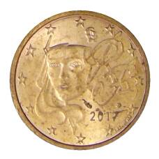 Монета 2 евроцента 2017 года Франция (аверс)