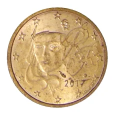 Монета 2 евроцента 2017 года Франция (аверс)
