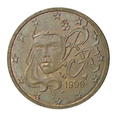 Монета 2 евроцента 1999 года Франция (аверс)
