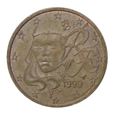 Монета 2 евроцента 1999 года Франция (аверс)