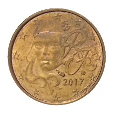 Монета 1 евроцент 2017 года Франция (аверс)