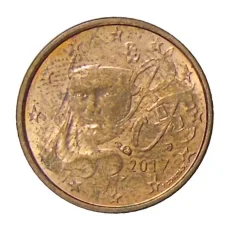 Монета 1 евроцент 2017 года Франция (аверс)