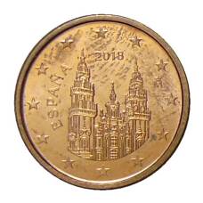 Монета 1 евроцент 2018 года Испания (аверс)