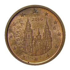 Монета 1 евроцент 2016 года Испания (аверс)