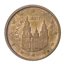 Монета 1 евроцент 2017 года Испания (аверс)