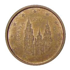 Монета 1 евроцент 2017 года Испания (аверс)