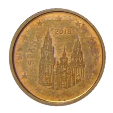 Монета 1 евроцент 2018 года Испания (аверс)