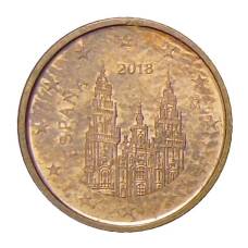 Монета 1 евроцент 2018 года Испания (аверс)