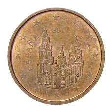 Монета 1 евроцент 2017 года Испания (аверс)