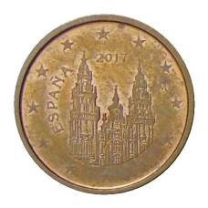 Монета 1 евроцент 2017 года Испания (аверс)