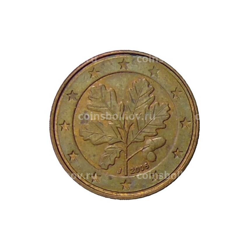 Монета 1 евроцент 2005 года J Германия
