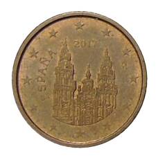 Монета 1 евроцент  2017 года Испания (аверс)