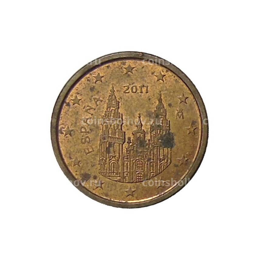 Монета 1 евроцент 2011 года Испания