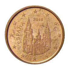 Монета 1 евроцент 2018 года Испания (аверс)
