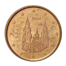 Монета 1 евроцент 2018 года Испания (аверс)