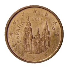 Монета 1 евроцент 2017 года Испания (аверс)