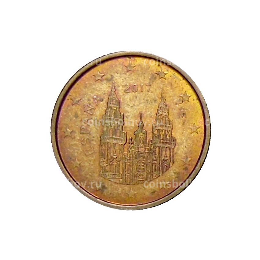 Монета 1 евроцент 2017 года Испания