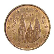 Монета 1 евроцент 2013 года Испания (аверс)