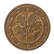 Монета 1 евроцент 2002 года J Германия (аверс)