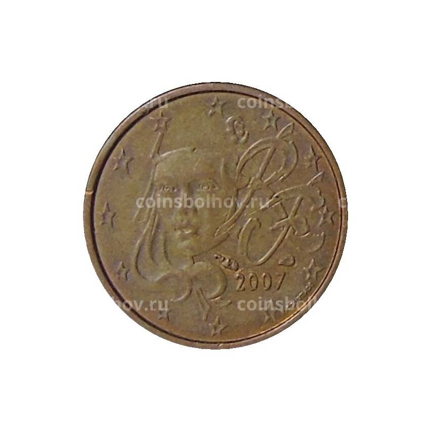 Монета 1 евроцент 2007 года Франция