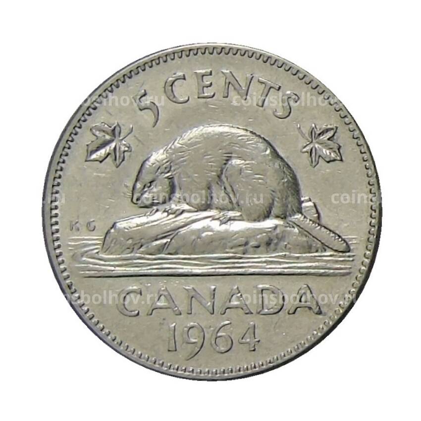 Монета 5 центов 1964 года Канада