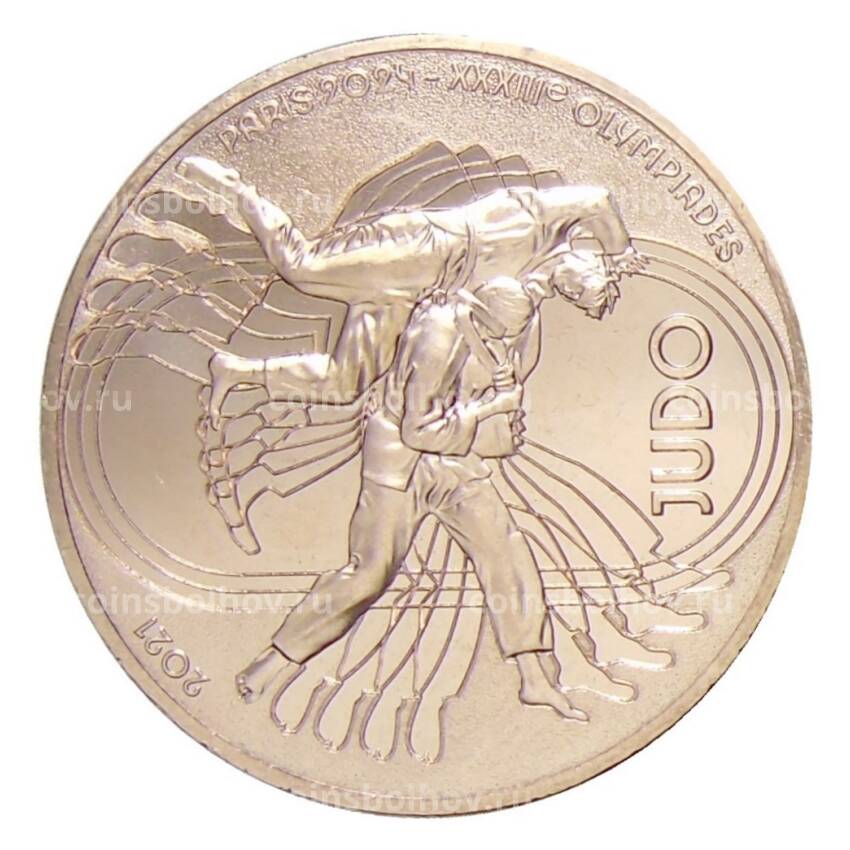 Монета 1/4 евро 2021 года Франция —  XXXIII летние Олимпийские игры, Париж 2024. Дзюдо