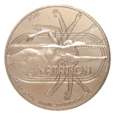 Монета 1/4 евро 2021 года Франция —  XXXIII летние Олимпийские игры, Париж 2024. Плавание (аверс)