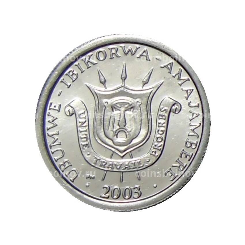 Монета 1 франк 2003 года Бурунди