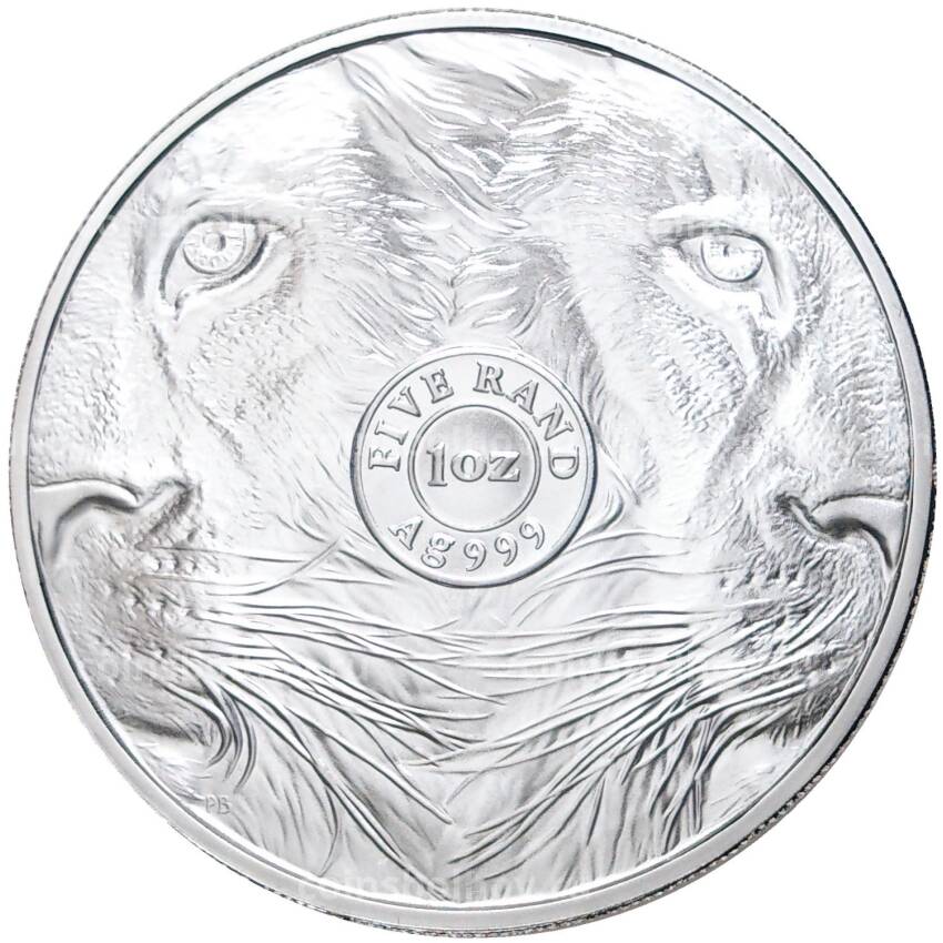 Монета 5 рэндов  2022 года ЮАР Большая Пятерка — Лев (в буклете) (вид 2)
