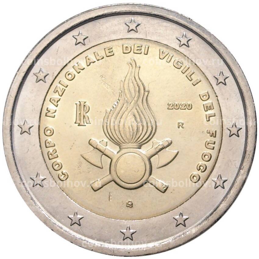 Монета 2 евро 2020 года Италия —  Национальный корпус пожарных
