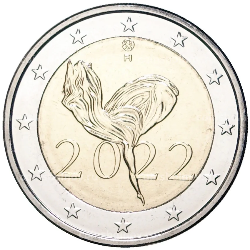 Монета 2 евро 2022 года Финляндия —  100 лет Финскому национальному балету
